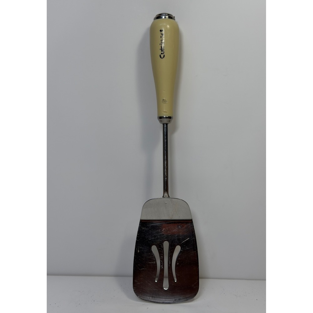 Vintage Cuisinart Slotted Spatula Turner Cream Kitchen Utensil Classic Retro